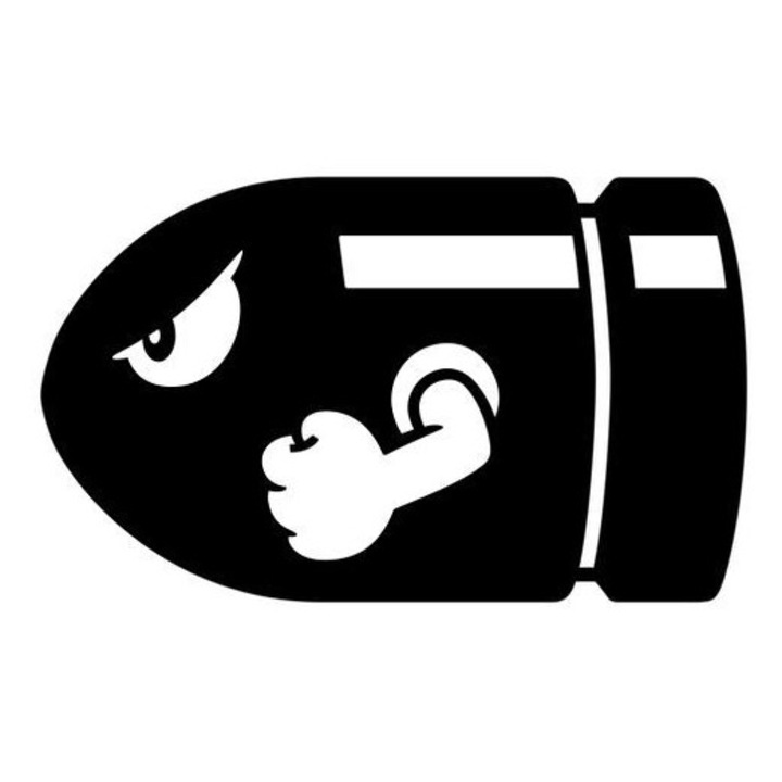 Sticker decorativ auto, Bullet, 17x10 cm, negru