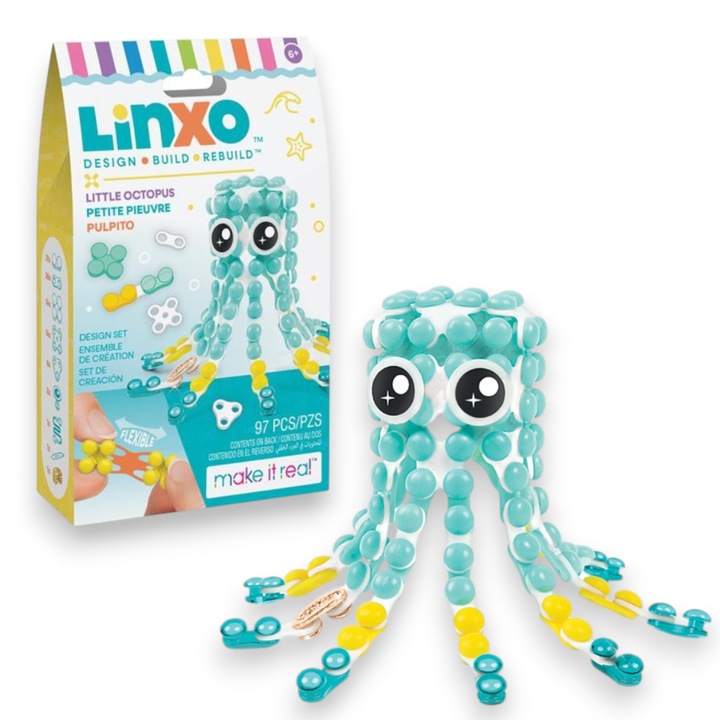 Set creativ LinXo, prieten mic, model caracatita, 97 elemente, 15,2x9,2x3,8cm