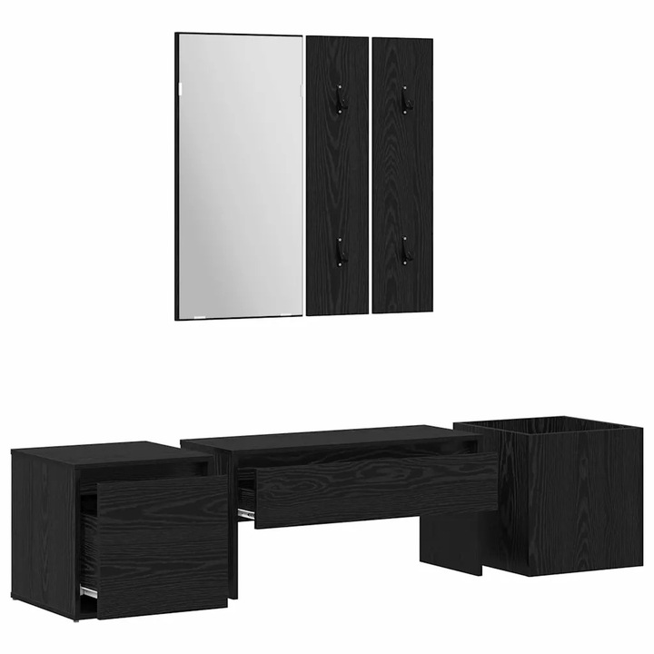 Set mobilier pentru hol, VidaXL, 4 piese, negru, 80x31x40cm