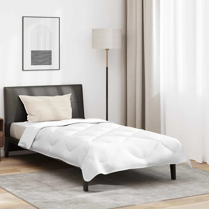 Set pilota iarna cu perna 2 pcs, alb, 140x220 cm, microfibra