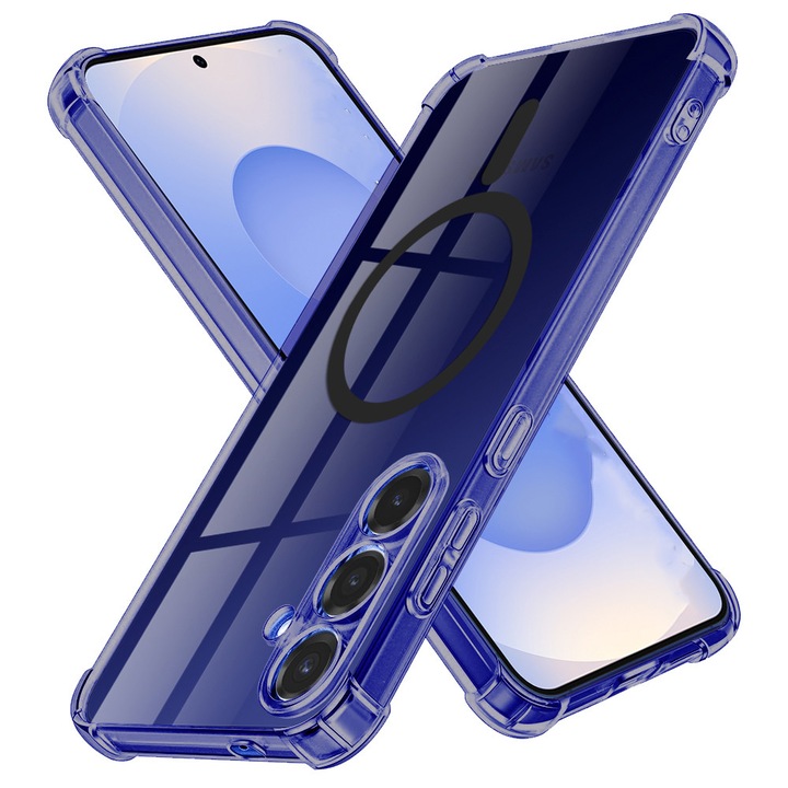 Husa pentru Samsung Galaxy S24 FE DaDen® ShockProof Magsafe, Protectie Camera, Incarcare Wireless, Antisoc, Protectie Superioara, Fumuriu