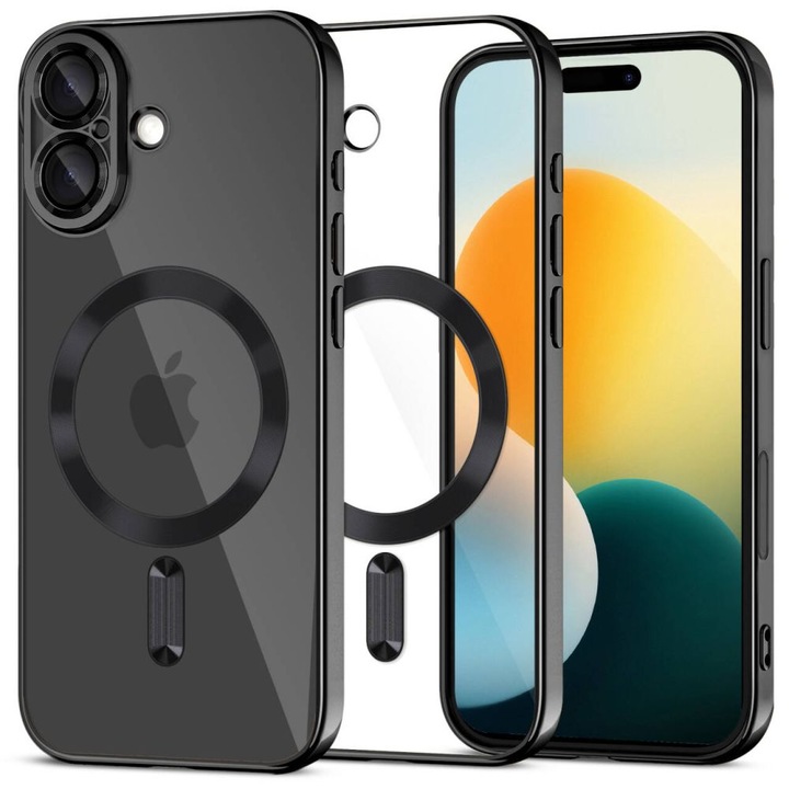 Кейс Tech-Protect Magmat с MagSafe съвместим с iPhone 17, Блестящо черно