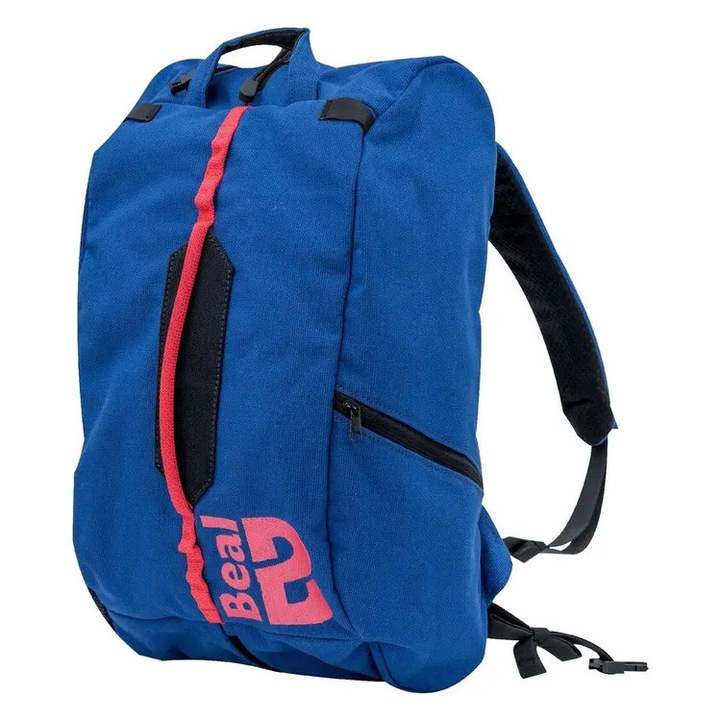 Geanta pentru franghie, BEAL Combi II 35L, albastra, capacitate 80m, cu buzunare laterale