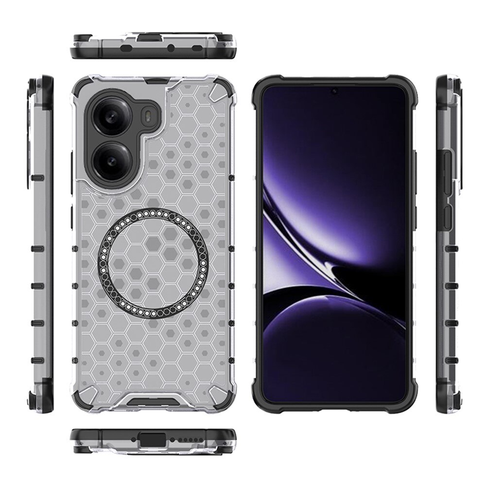 Husa compatibil cu Xiaomi Redmi 13C cu protectie spate si margini anti-soc, Fumuriu – Model Fagure