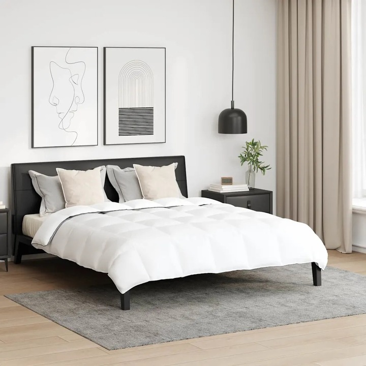 Set pilote si perne 3 piese, VidaXL, alb, 200x240cm