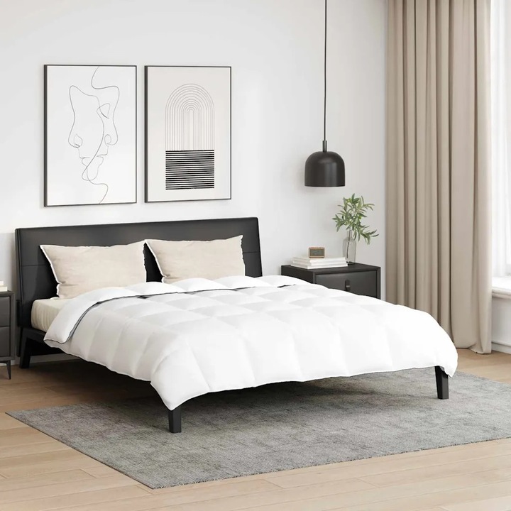 Set pilota si perne 3 piese, VidaXL, alb, 200x240cm