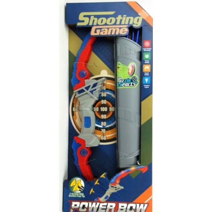 Dromader játék íj, nyilakkal és céltáblával, színes, elemek nélkül