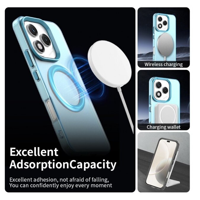 Husa Upzz® Tech Candy Compatibila Cu Honor 400 Lite, Tehnologie Magsafe, Protectie La Camera si Colturi, Blue