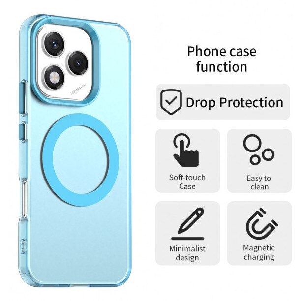 Husa Upzz® Tech Candy Compatibila Cu Honor 400 Lite, Tehnologie Magsafe, Protectie La Camera si Colturi, Blue