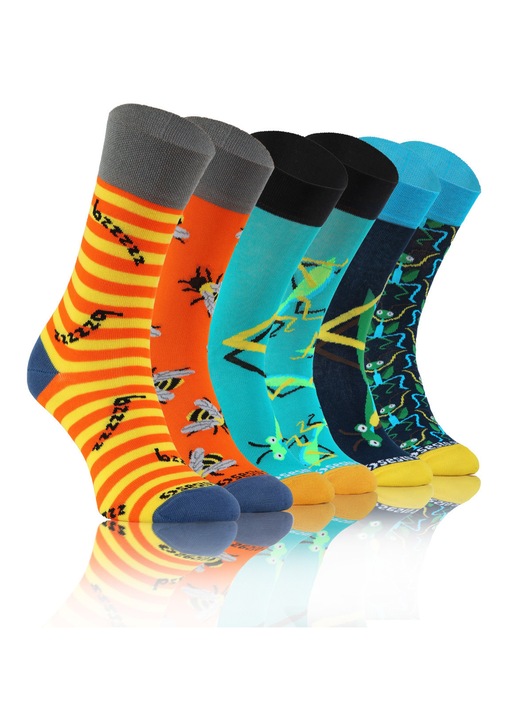 Set 3 Perechi sosete, Sesto Senso, bumbac, multicolor, 39-42 EU