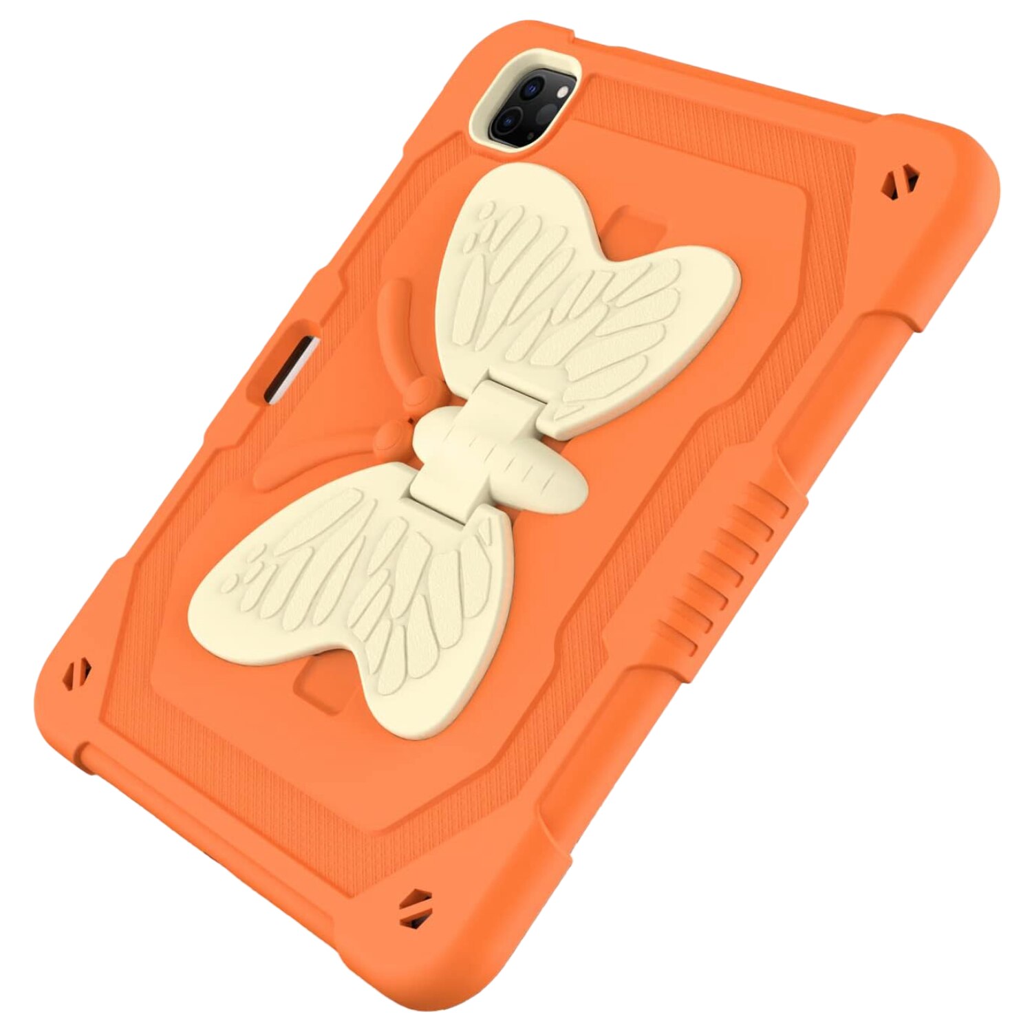 Etui protectie pentru iPad Pro 11, Nikcorp, pancerat, portocalie, cu suport ajustabil