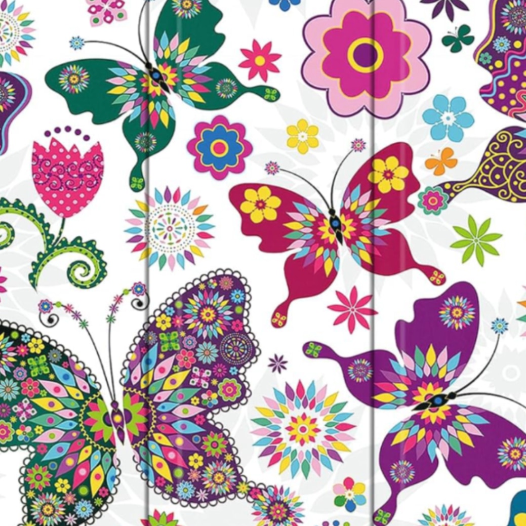 Husa tableta pentru iPad Air 4/5 10,9", multicolor, motiv fluture, functie suport