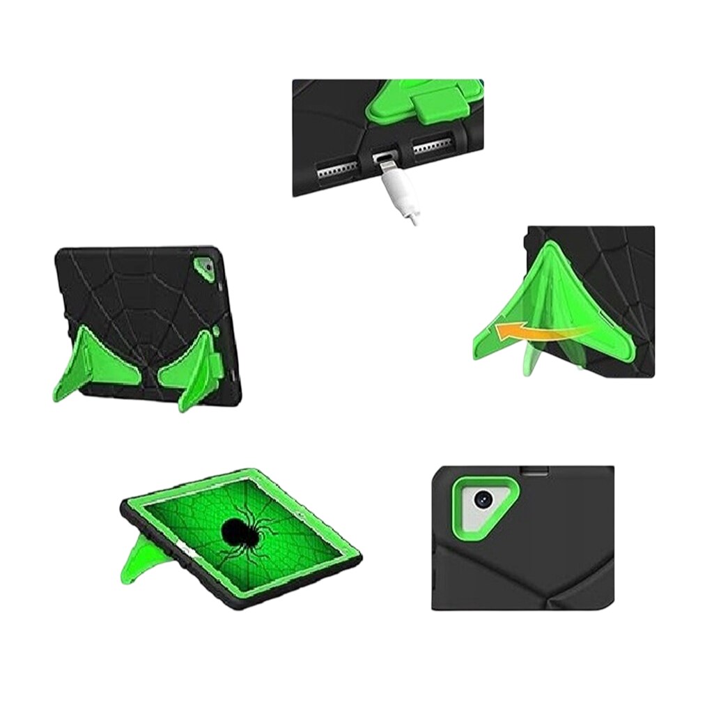Etui siliconic pentru iPad 5/6 9,7", functie de suport, negru