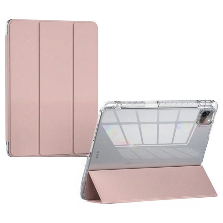 Tok iPad Pro 12.9" 2020-hoz, rózsaszín, mágneses, állvánnyal