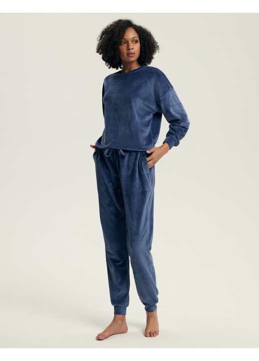 Set imbracaminte de casa femei Henderson Delanie, elegant, confortabil, albastru, poliester