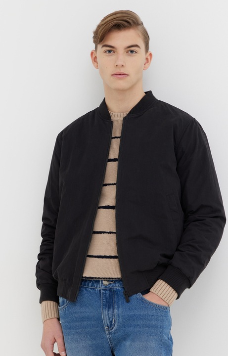 Geaca bomber WOLCZANKA, bumbac, neagra, croiala regulata, mansete cu nervuri, S INTL