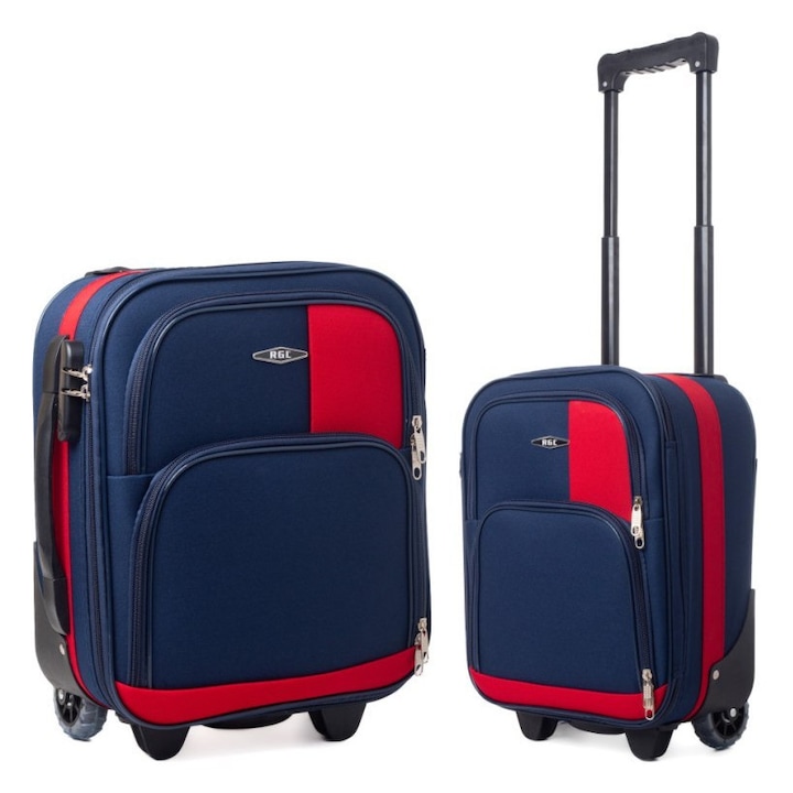 Troler RGL, marime mica, 20L, 42x32x20cm, albastru-rosu