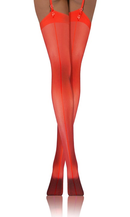 Ciorapi dama Sesto Senso PDP 02, elastici, rosii, 89% poliamida, 11% elastan