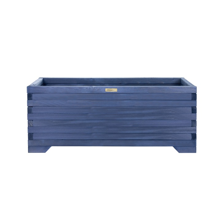 Ghiveci din lemn Greenspot Timber 100x35x40cm, antracit, pentru flori, ierburi, arbusti, set complet