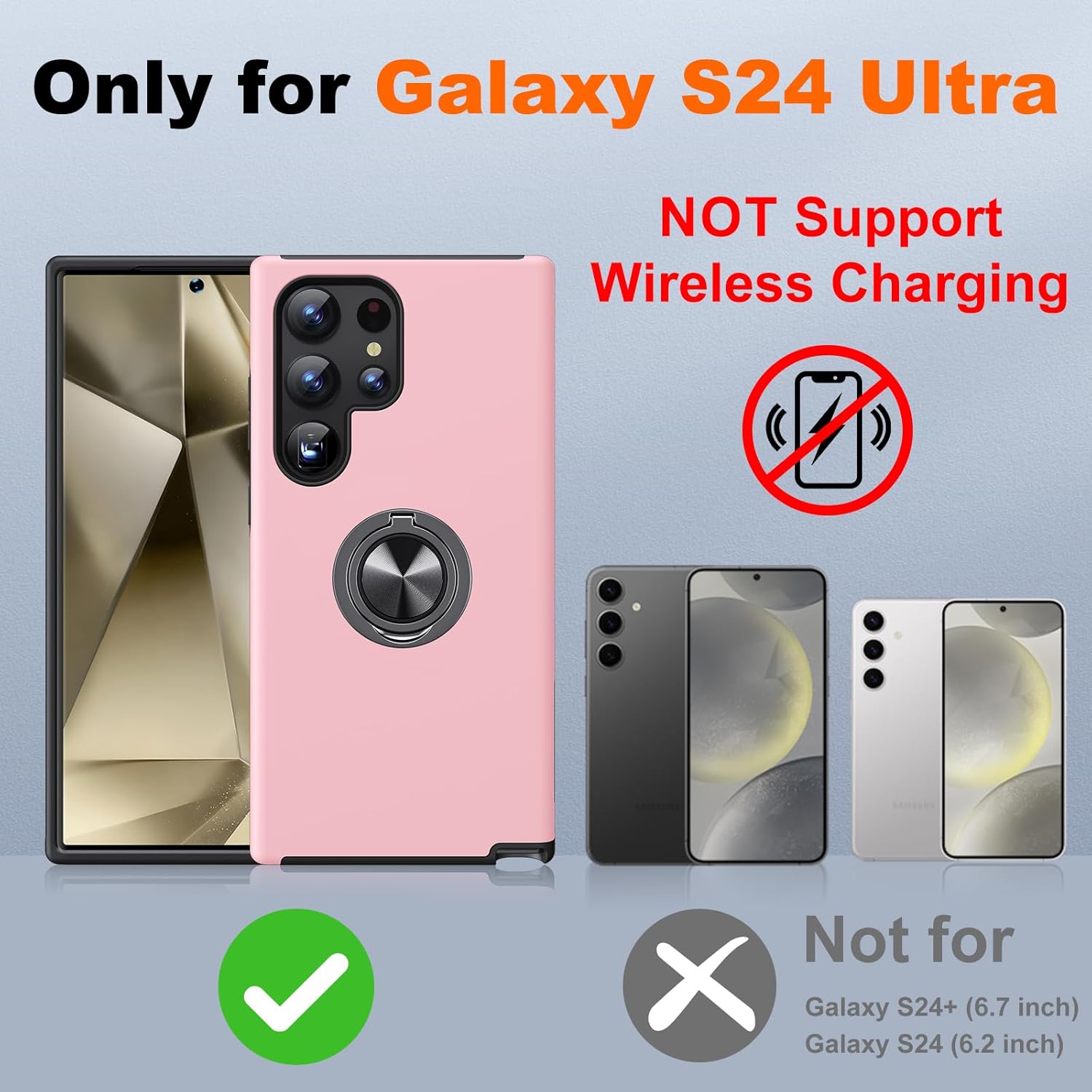 Husa de protectie pentru Samsung Galaxy S25 Ultra, Hybrid Antisoc, Kickstand, Bumper inel rotativ 360, Pink