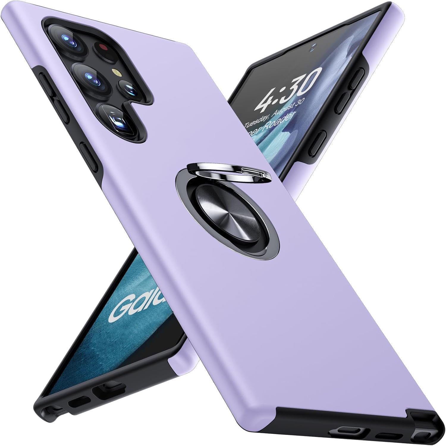 Husa de protectie pentru Samsung Galaxy S25 Ultra, Hybrid Antisoc, Kickstand, Bumper inel rotativ 360, Purple