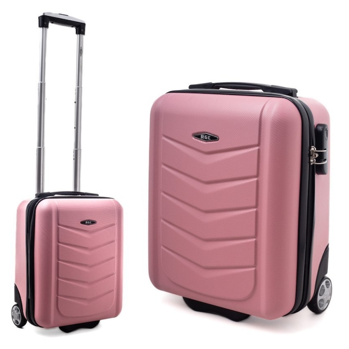 Troler RGL, plastic, 40x30x20cm, 2 roti, roz