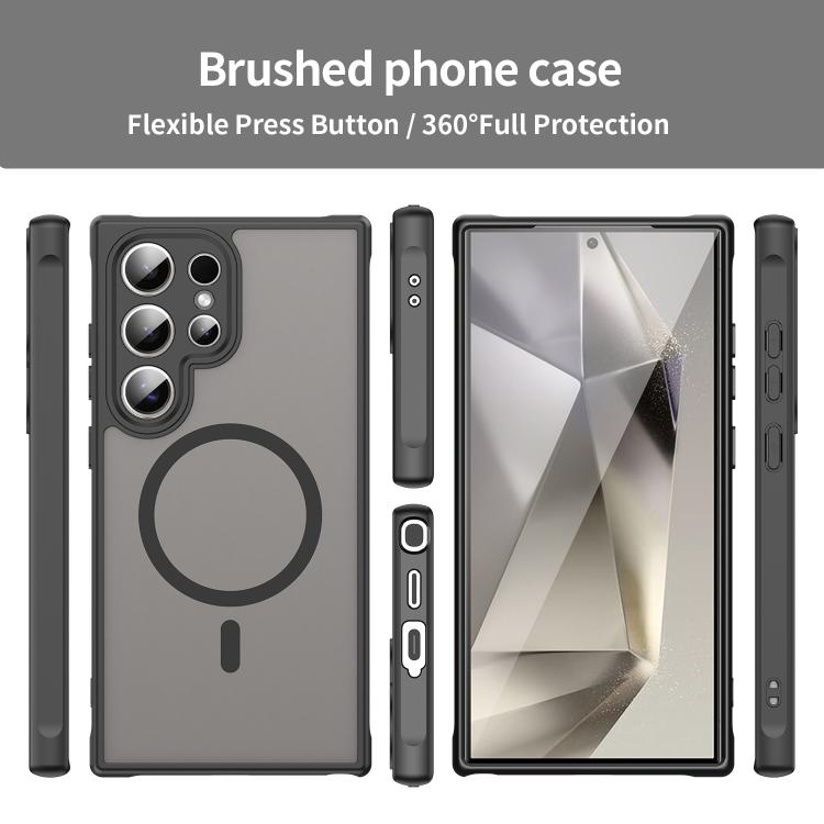 Husa pentru Samsung Galaxy S24 ULTRA, MagSafe, Hybrid Ultra Slim, Carcasa spate Mat, Hardcase, Antisoc, Negru