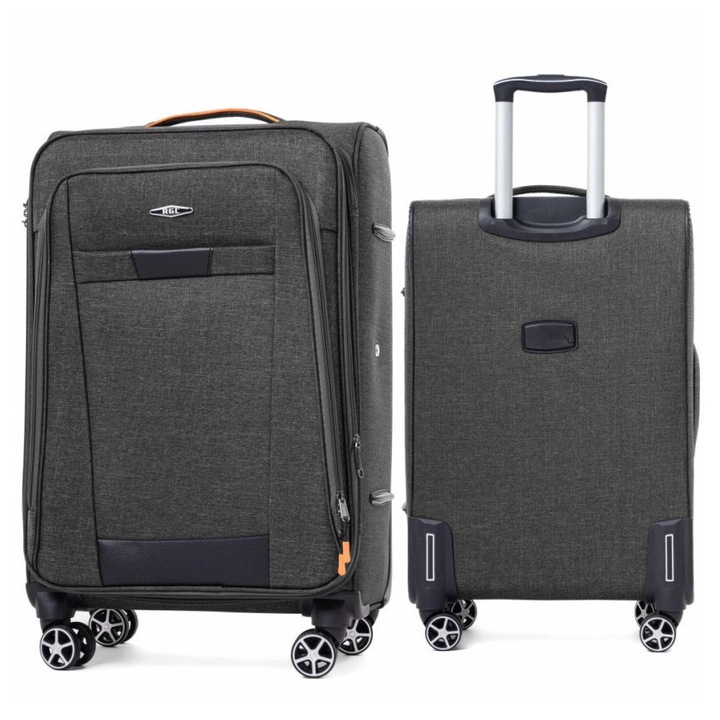 Troler RGL XXL, Cordura, 77x47x30+5cm, gri, cu roti cauciucate