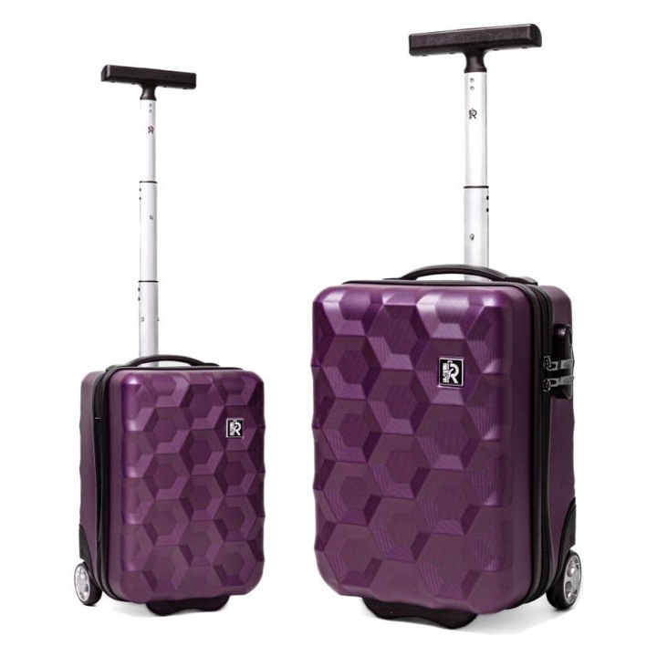 Troler RGL, waliza de calatorie mica, 40x25x20cm, ABS, 16L, mov