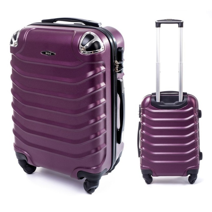 Troler calatorie RGL, model 730, 4 roti, ABS++, pruna, 55x37x23cm