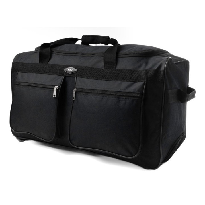 Geanta de voiaj RGL A3, neagra, 60x32x32cm, capacitate 70 litri, material impermeabil CODURA 9500, roti cauciucate.