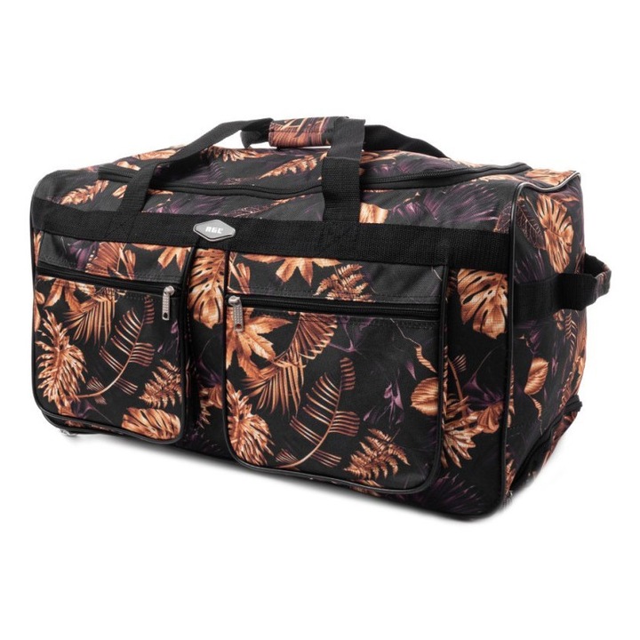 Geanta de voiaj, RGL, impermeabila, 70 L, 60x32x32 cm, cu roti, negru