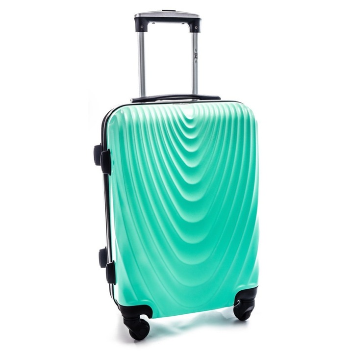 Troler mediu RGL 663, ABS++, 4 roti, 66x45x25cm, verde mint