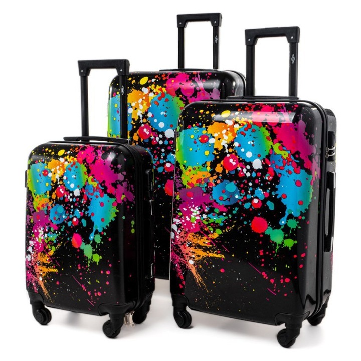 3 darabos gurulós bőrönd szett, RGL, többszínű, 76x50x28cm, 67x46x25cm, 55x40x20cm
