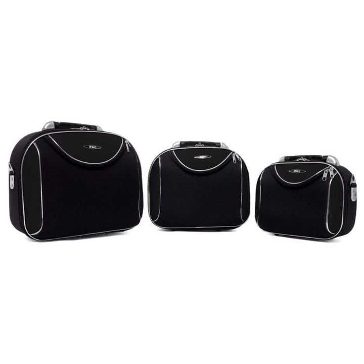 Set de 3 genti pentru calatorie, RGL, 3 dimensiuni, impermeabile, negru