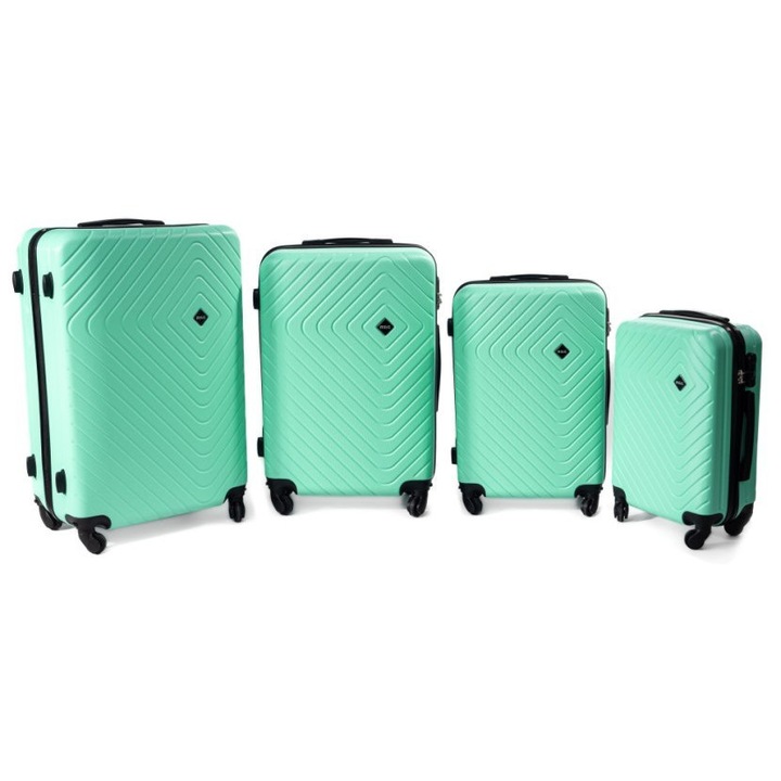 Set de 4 trolere, RGL, 4 roti, verde/negru