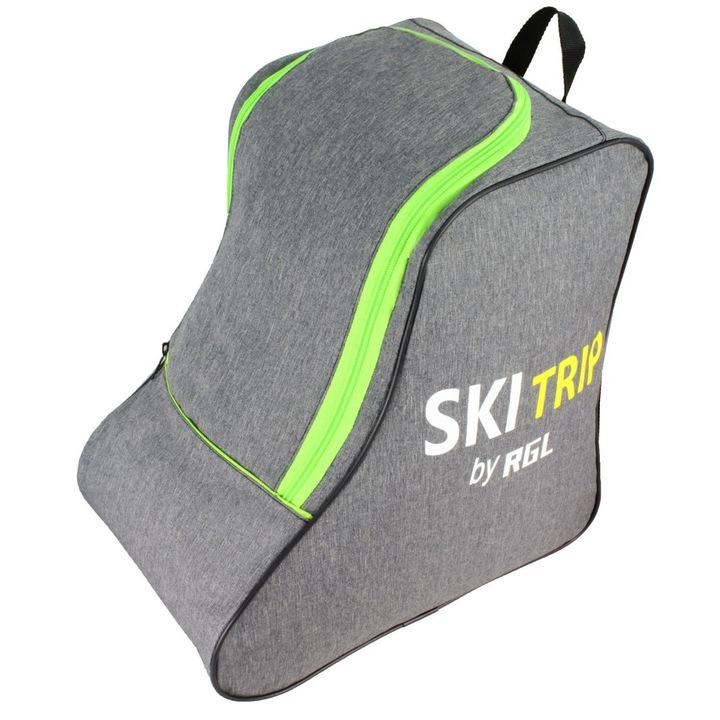 Geanta pentru incaltaminte sport, RGL, 42x37x27 cm, capacitate 42 L, impermeabila, gri/verde