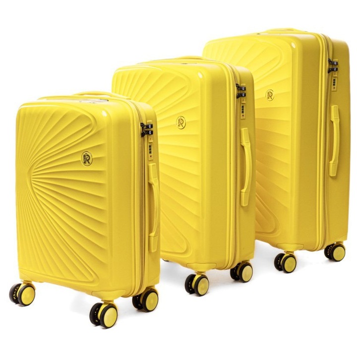 Set de trolere RGL, polipropilena PP6, 3 dimensiuni, galben, 36L-69L-91L