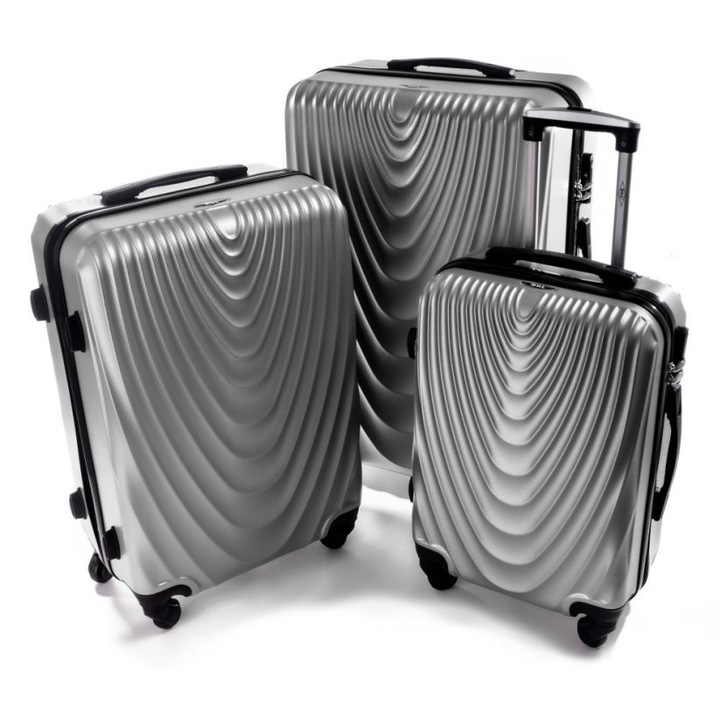 Set de 3 trolere, RGL, gri/negru, 76x51x28/66x45x25/55x37x20 cm