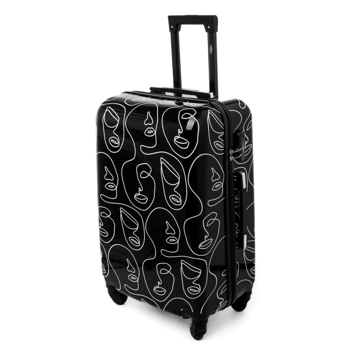 Troler RGL, model 5188 ART, 60L, 67x46x25cm, cu sistem de inchidere, 4 roti, culoare neagra