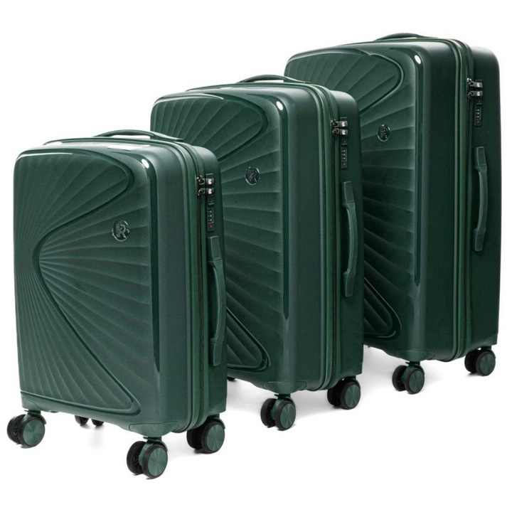 Set de 3 trolere, RGL, polipropilena, PP6, 3 dimensiuni, verde