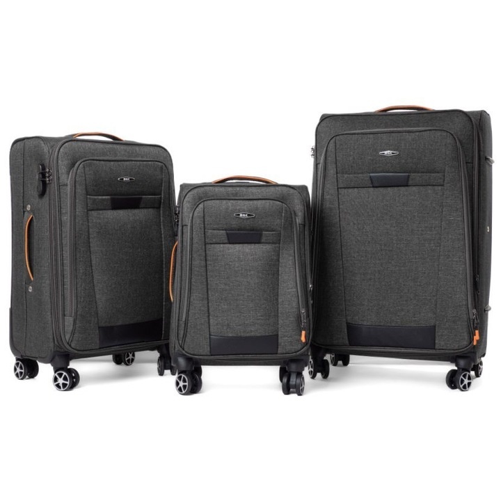 Set de 3 trolere, RGL, Gri, 77x47x30+5/66x42x27+5/55x34x24+5 cm