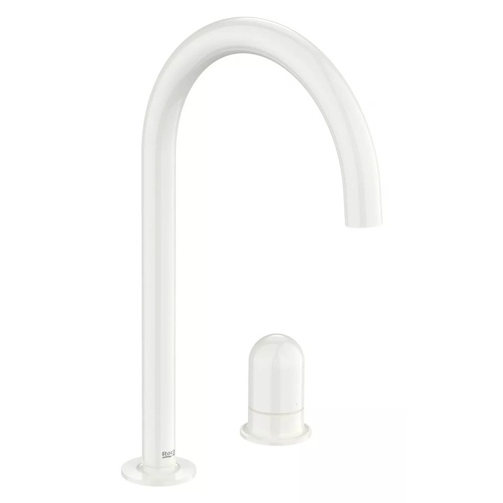 Смесител за мивка Roca NU A5A3W3FP30, L, 287 мм, гланц, бял