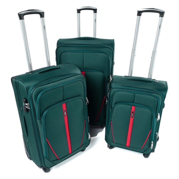 Set trolere S-020, RGL, 3 piese, impermeabile, extensibile, verde