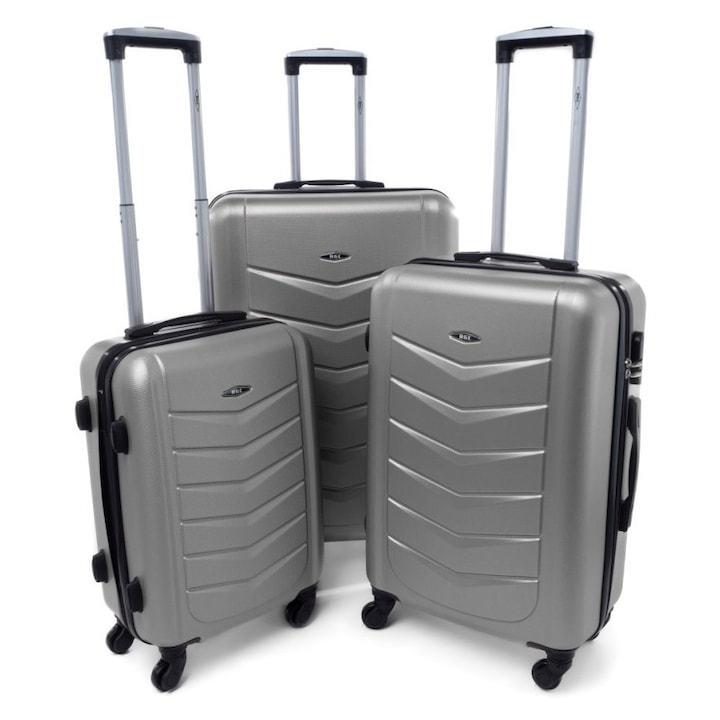 Set de 3 trolere, RGL, negru/gri, dimensiuni 76x47x29/66x45x27/55x40x23cm