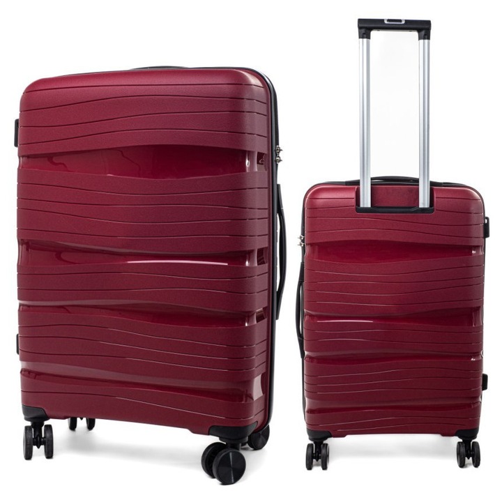 Troler, RGL, PP3, polipropilena, 69 L, 66x43x26 cm, rosu, cu 4 roti