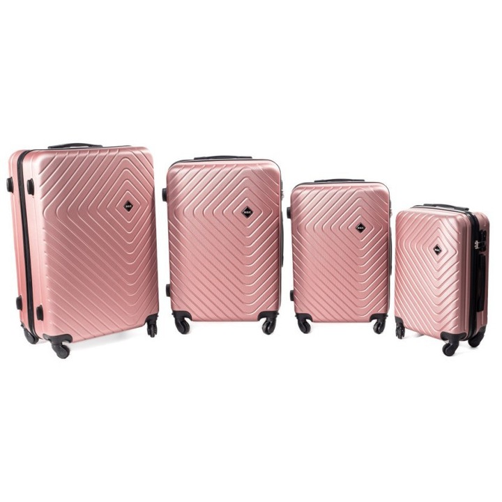 Set de 4 trolere, RGL, roz, 4 dimensiuni