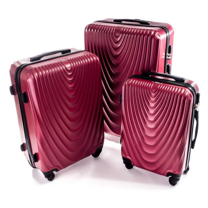 Set de 3 trolere, RGL, rosu, 76x51x28/66x45x25/55x37x20 cm