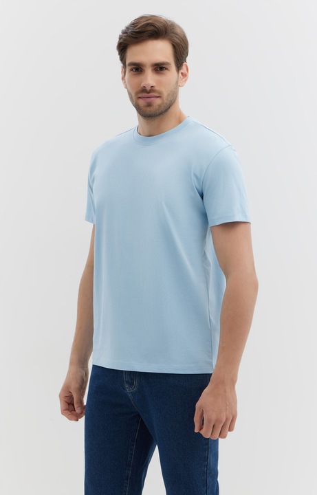 Tricou barbati, WOLCZANKA, albastru deschis, bumbac organic