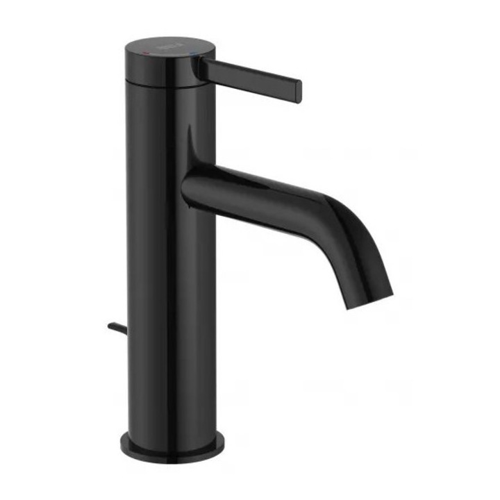 Baterie lavoar Roca ONA A5A309ECN0, M, 177 mm, pornire rece, ventil, lucios, Negru titan